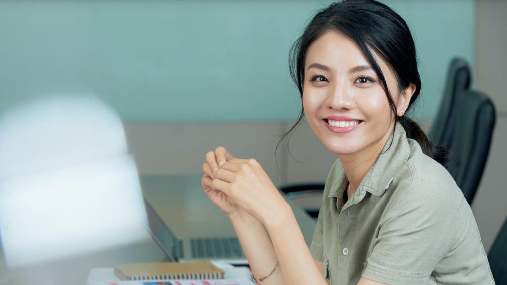 woman smiling at camera